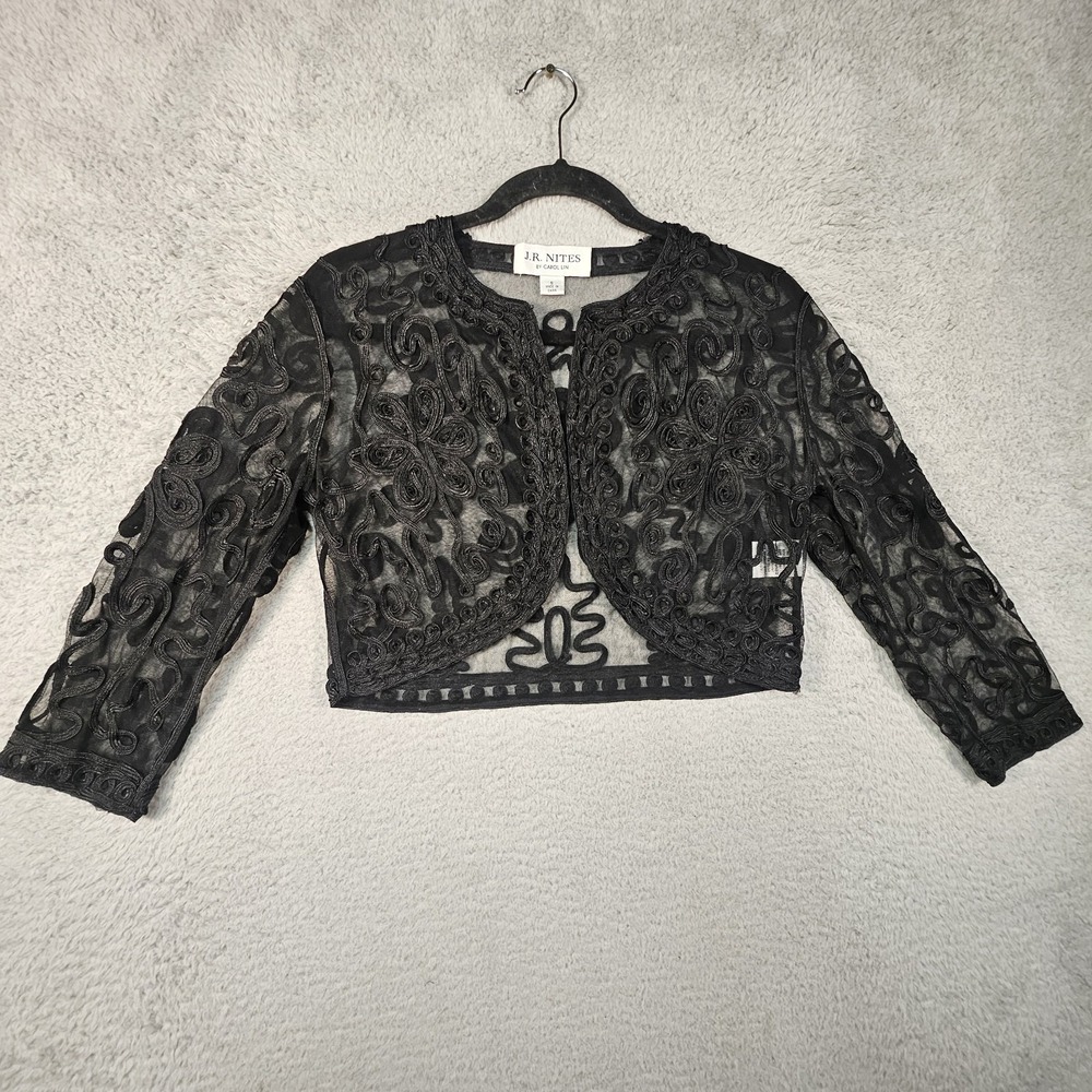 JR Nites By Carol Lin Bolero Jacket Womens S Sheer Whimsigoth Ornate‎ Fairygoth - Picture 2 of 14